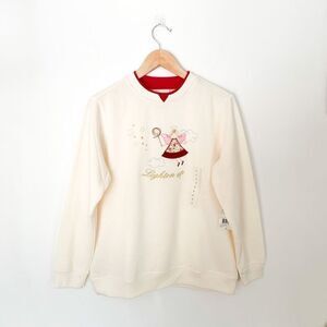 Vintage Studio Works pun snarky grandma fairy “Lighten up” embroidered off white